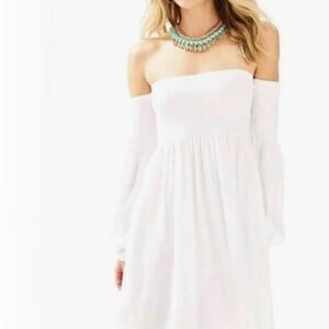 Lilly Pulitzer off the shoulder White Resort Dress